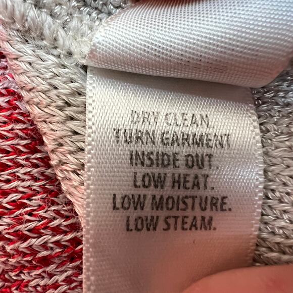 St. John Collection Ombre Knit Open Cardigan Wool Blend Caviar Tikka Waves Red - Picture 8 of 10